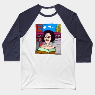 Fifties Woman on Manhattan Street Baseball T-Shirt